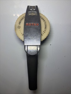 Vintage Rotex 6E Metal Label Maker Embossing Tool Heavy Duty Made In USA
