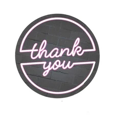 Neon Thank You Sticker Vinyl Die Cut Scrapbooking Journal Decor