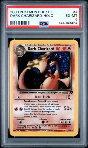 2000 Pokemon Rocket Dark Charizard Holo #4 PSA 6 EX-MT
