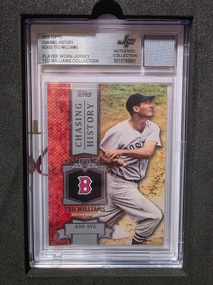 lot of 3 Jersey Fusion Baseball Cards Including Ted Williams, Eddie Mathews.