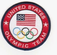 2024 Team USA Olympic Patch – 3.5″ Embroidered Iron-On/Sew-On Badge | Red & Blue