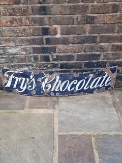 Frys Chocolate Enamel Sign 48inch By 12 Inch Vintage Style
