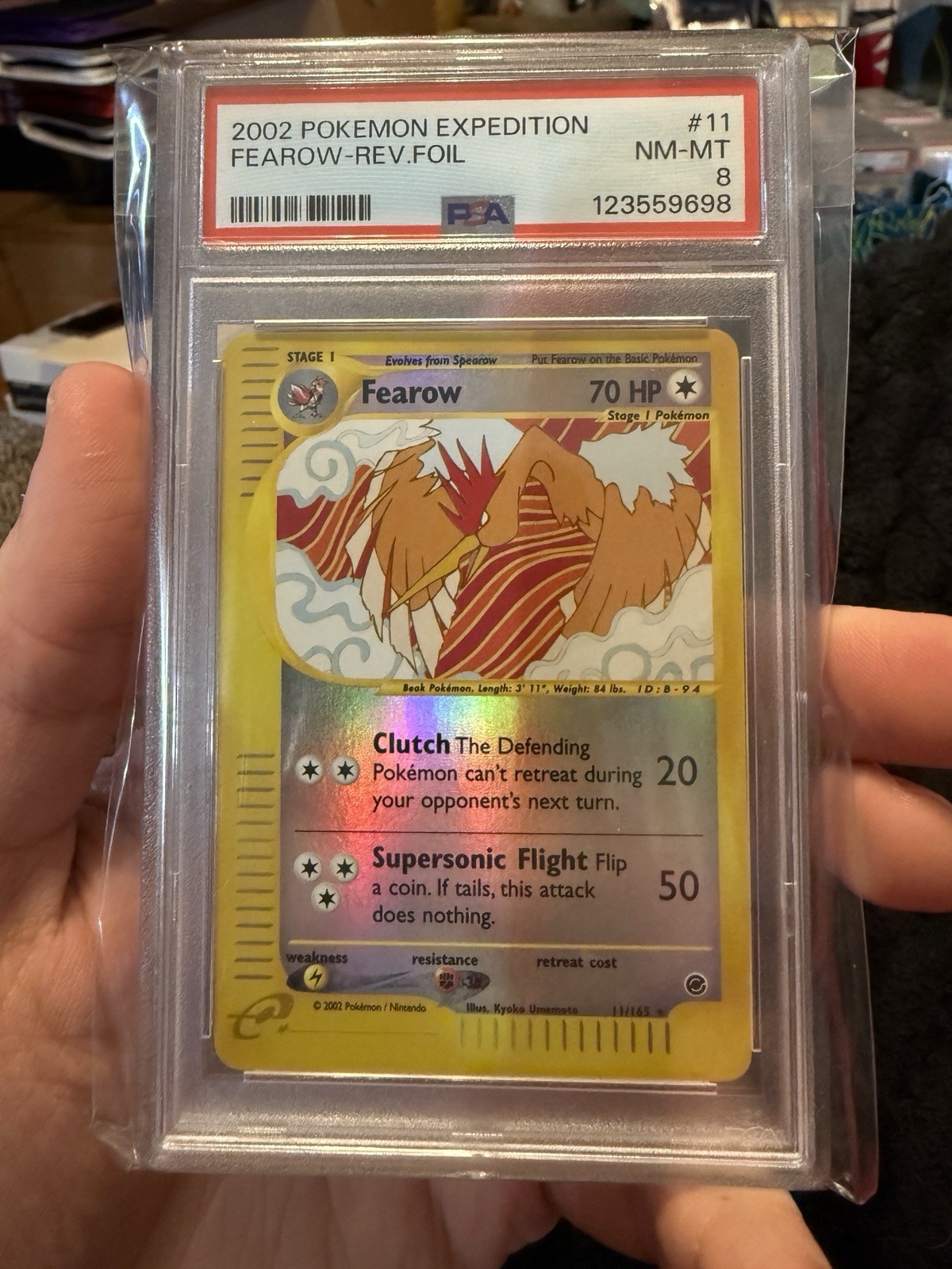 Pokemon Fearow Expedition Reverse Holo Rare #11 PSA 8