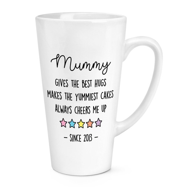 Personalisiert 5 Stars Bunt 483Ml Groß Latte Becher Tasse Mum Dad Muttertag-image