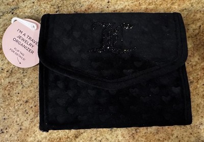 Juicy Couture アクセサリーケース トラベルケース付き Juicy Couture Black Velour Travel Jewelry Organizer Storage Case