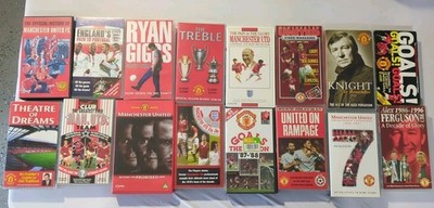 Lot Of 16 Manchester United Fc VHS Tapes Ryan Giggs Alex Ferguson