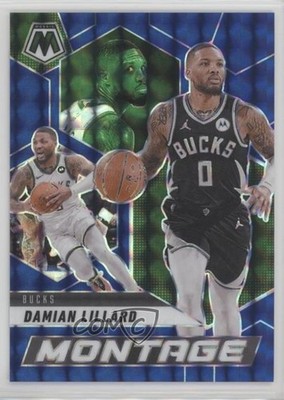 2024-25 Panini Mosaic Montage Blue Mosaic Prizm 167/199 Damian Lillard #14 1f8v