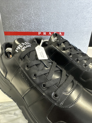 Prada Prax 01 Lace-Up Low-Top Sneakers All Calfskin Leather Men