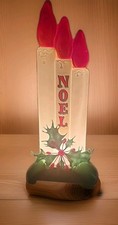 Vtg Empire Blowmold 13" Double Sided Candles Noel W/ Mistletoe Made In USA