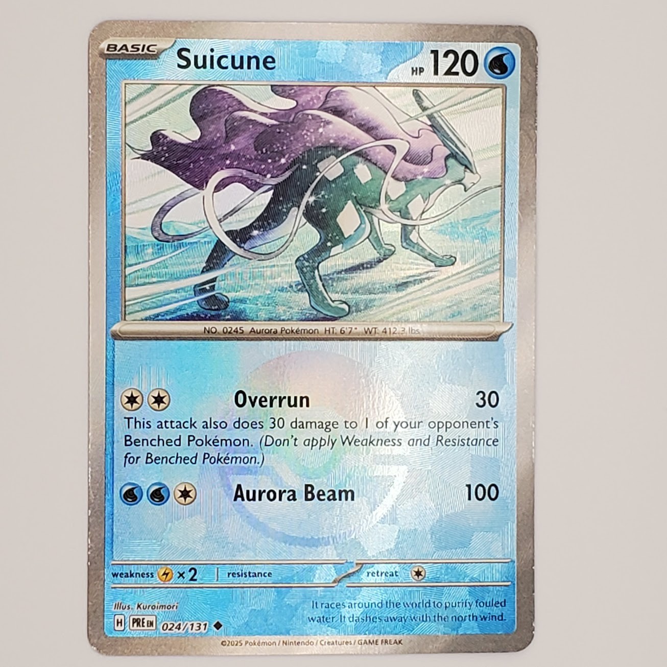 Suicune (Master Ball Pattern) 024/131 Prismatic Evolutions Holo LP