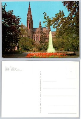 Continental Wien Rathaus Fountain Austria Postcard
