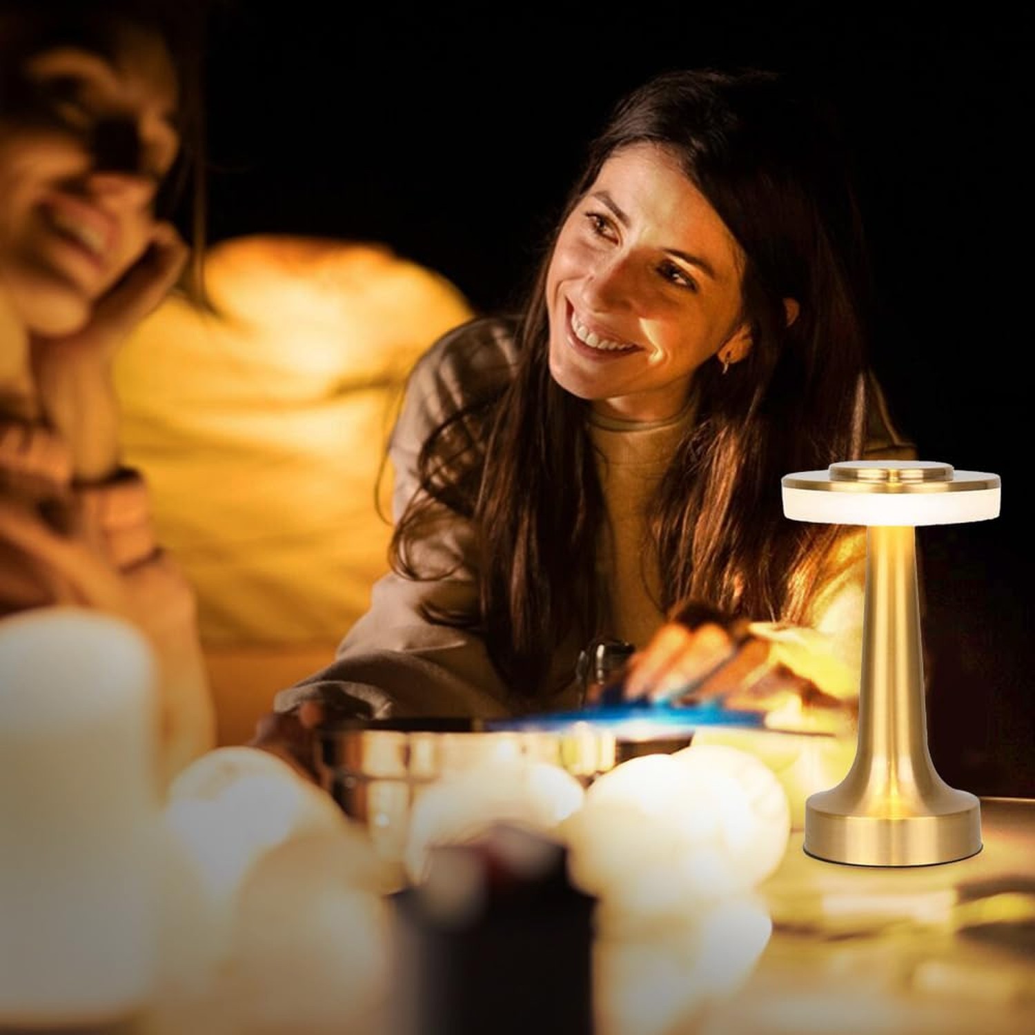 Cordless Metal Desk Lamp, Touch Sensor Control LED Table Lamp,3 Color Steples...