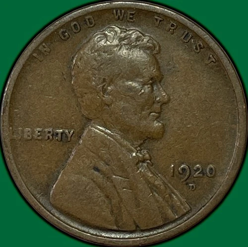 1920-D Lincoln Wheat Cent Very Fine VF Coin #36956