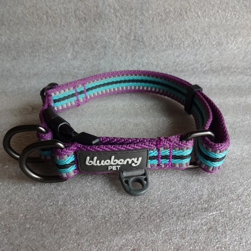Blueberry Pet 3M Multi-Colored Stripe Reflective Dog Collar Med 14.5 - 20" Neck