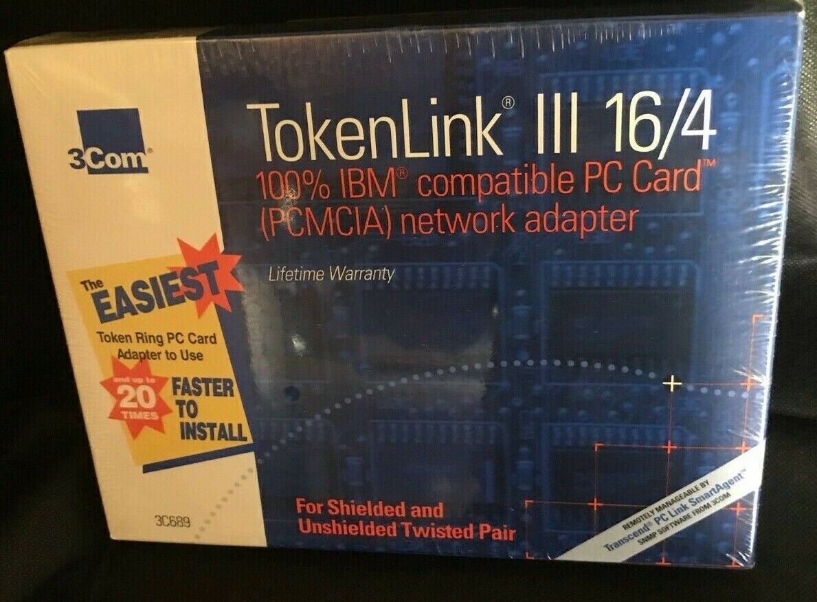 3COM 3C689 TOKENLINK III 16/4 PCMCIA NETWORK ADAPTER NEW SEALED
