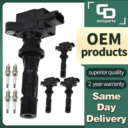 UF540 4 Ignition Coil + 4 Spark Plug for 2.0L 2.3L 2.5L Mazda 3 MX5