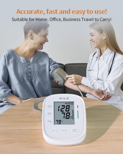 Blood Pressure Monitor,AILE blood pressure machine Upper Arm Large, White NEW - Picture 3 of 8