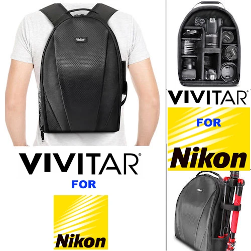 BOLSA MOCHILA TRÍPODE + KIT REMOTO PARA CÁMARA RÉFLEX DIGITAL NIKON D5500 D5300 D3400 D3200 Foto 4 de 4