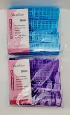 Fashion X-Large Snap-On Plastic Hair Rollers 3 cm Blue/Purple - 16 Count