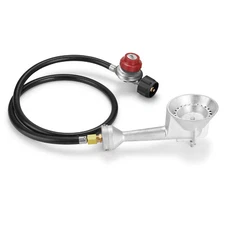 4 FT 20 PSI Adjustable High Pressure Propane Hose with Regulator & Burner Head