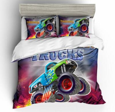 3D Monster Truck Quilt Cover Set Bettwäsche Sets Kissenbezüge 64