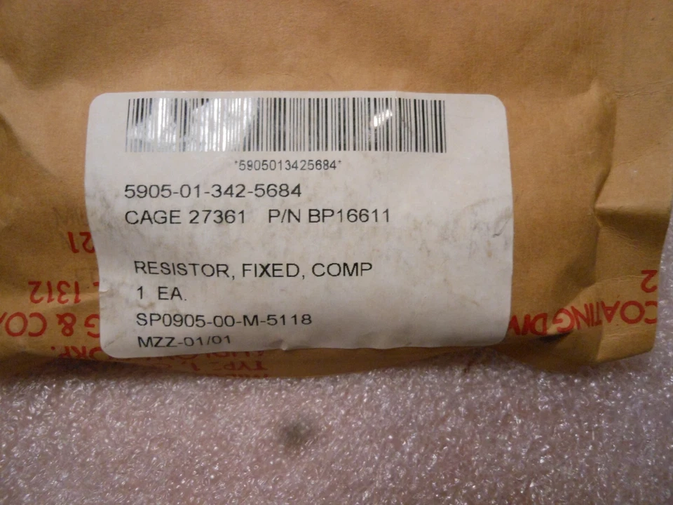 BURKE PRODUCSTS RESISTOR PART # BP16611 NSN: 5905-01-342-5684 - Image 3 of 3