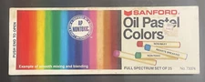 Vintage NOS Sanfords Cray-Pas Oil Pastels Spectrum 25 Color 73374