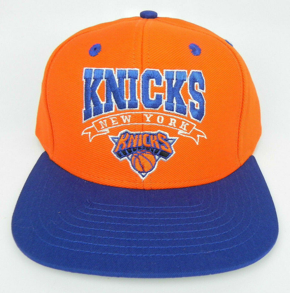 NEW YORK KNICKS NBA VINTAGE SNAPBACK FLAT BILL RETRO 2-TONE CAP
