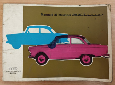 Autounion DKW Junior Uso e Manutenzione,italiano,Driver's Manual,Original 1962