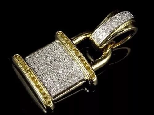 Padlock Shape Pendant 3Ct Round Cut Lab Created Diamond 14K Yellow Gold Plated - Image 4 of 4