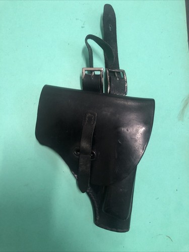 FONDINA NERA ESTIVA DA CARABINIERE BERETTA 9C Anni 70 MODELLO IN CUOIO