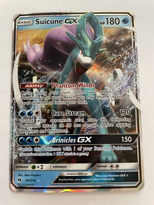 Suicune GX 60/214 Holo Ultra Rare Pokemon Lost Thunder Sun & Moon Card Near Mint | eBay Suicune GX 60/214 Holo Ultra Rare Pokemon Lost Thunder Sun & Moon Card Near Mint | eBay