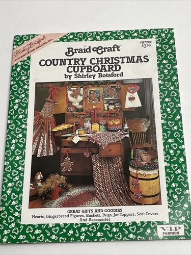 BraidCraft Christmas Country Cupboard Braided Ornament Tree Skirt Rug Pattern  - Afbeelding 1 van 7