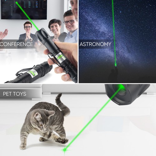 6000 Meilen grüner Laserpointer Laserstift hohe Leistung sichtbarer Lichtstrahl + Akku - Bild 12 von 14