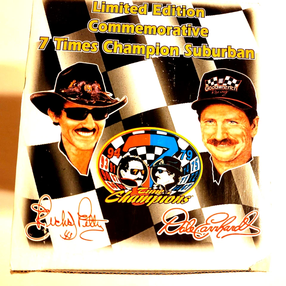 Dale Earnhardt & Richard Petty 7 TIMES Champions Split Nascar Suburban 1994 NIB - Image 4 of 4
