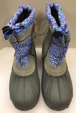 Sporto Girls XL 6 - 7 Winter Boots Duck Gray Grey Blue Diamond New 55