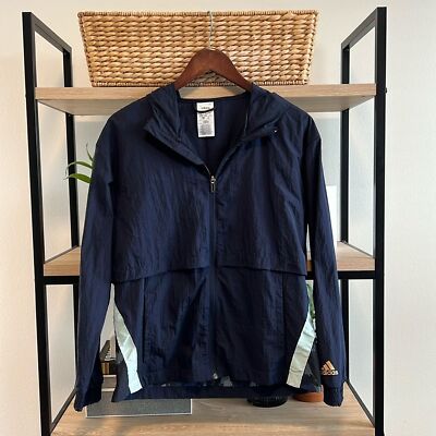 Adidas Cinchable Running Hooded Windbreaker Light Spring Jacket w/Pockets,  S