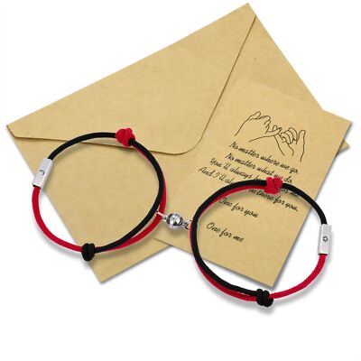 2Pcs Sun&Moon Couple Bracelets Rope Braided Distance Bracelet Sister Friendship