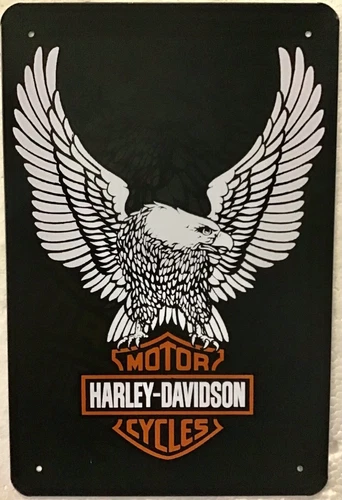 TIN SIGN 8x12 Harley Davidson motorcycle eagle biker home garage shop wall  Br9a