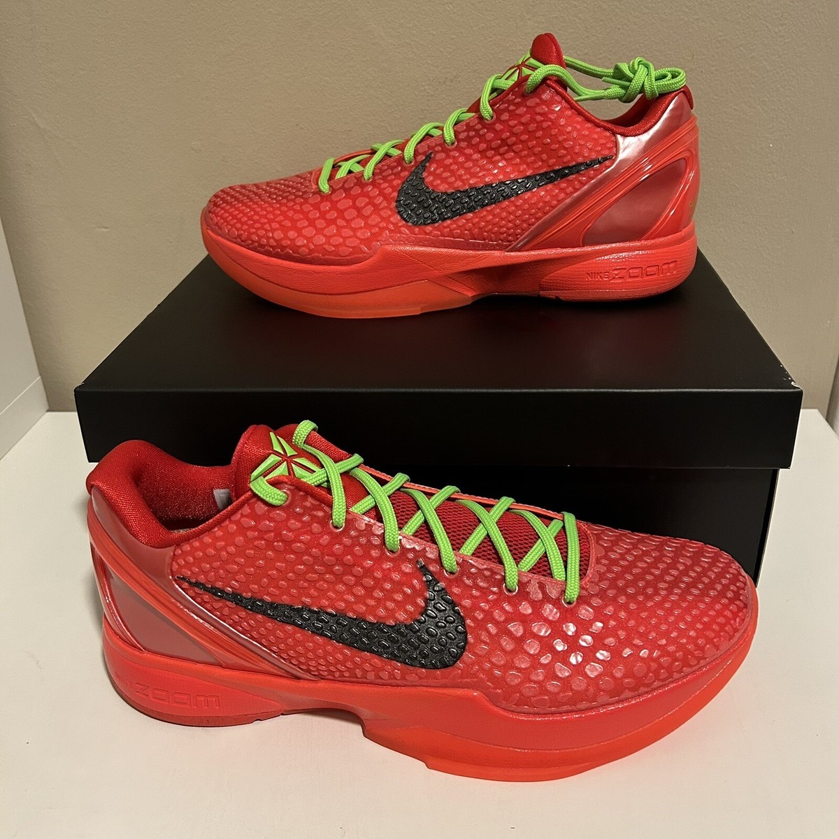 Nike Kobe VI 6 Protro Low Reverse Grinch Red Green - Mens 11.5