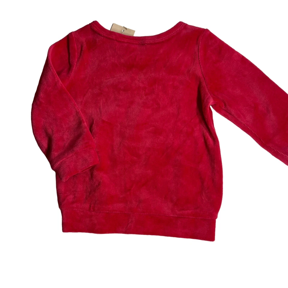 Red Velour Sweatshirt Gold Heart 6-9 Month First Impressions New - Image 3 of 4