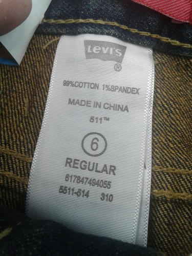 Levis 511 Skinny Childrens 5 Pocket Factory Distressed Jeans Size 5 NEW W/TAGS - Picture 7 of 10