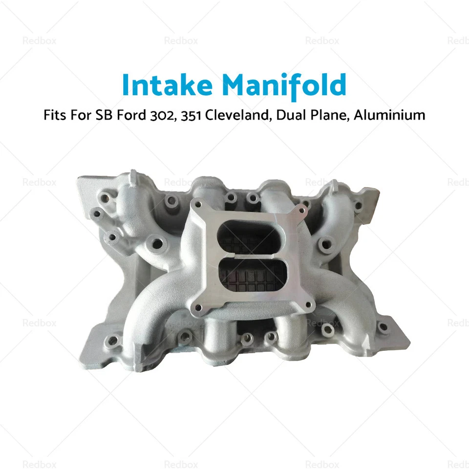 Intake Manifold, For SB Ford 302, 351 Cleveland, Dual Plane, Aluminium - image 2 of 4