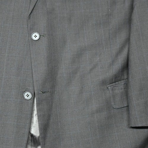 Kenneth Cole 52L 44x29 Brown Glenn Check Wool Mens Coat Jacket Pants Suit - Picture 3 of 12