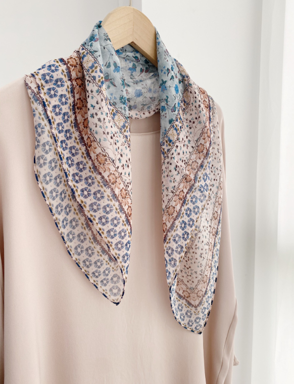 Pure 10 Momme 100% Silk Square Scarf Shawl Bandanna Brown Weave 61x61cm