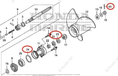 Honda Lower Gearcase Propeller Shaft Oil Seal 91252-ZW4-003&O-ring