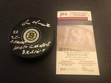 JSA DON MARCOTTE AUTOGRAPHED PUCK AUTO SIGNED BRUINS 100th GREATEST 866