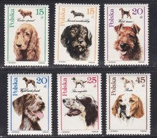 Poland Mint NH DOGS Set #2900 - 2905 Complete Set of 6 Different 1989