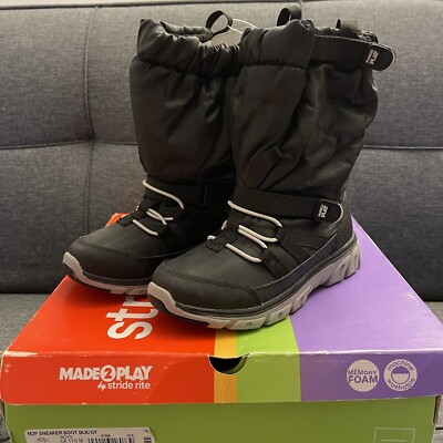 Stride Rite Boys M2P Sneaker Boot Black/gry Size 12