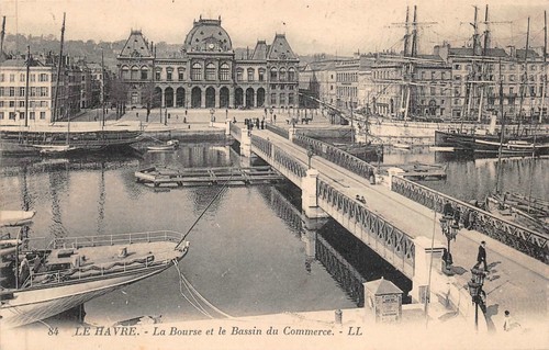 Le Havre - 76 LE HAVRE LA BOURSE - LL - Carte postale ancienne et vue d'Hier et Aujourd'hui